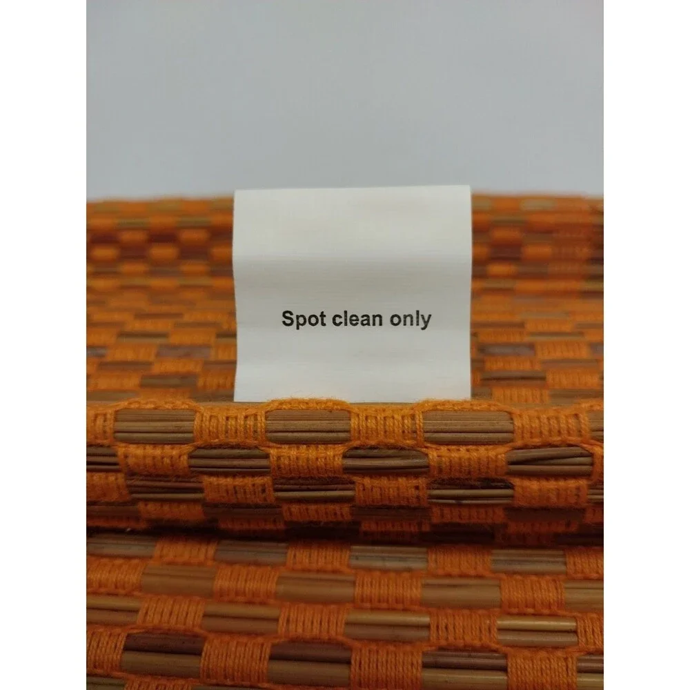 Set 6 Woven Straw Placemats Orange Boho Coastal Farmhouse Table Mats